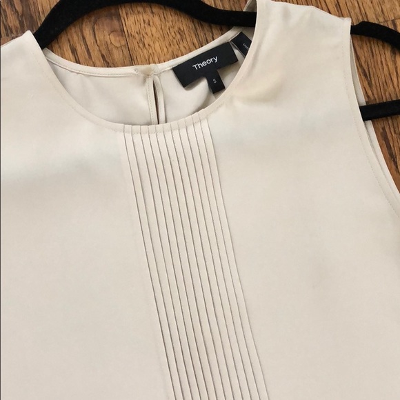 Theory tan silk tunic size small - Picture 2 of 7